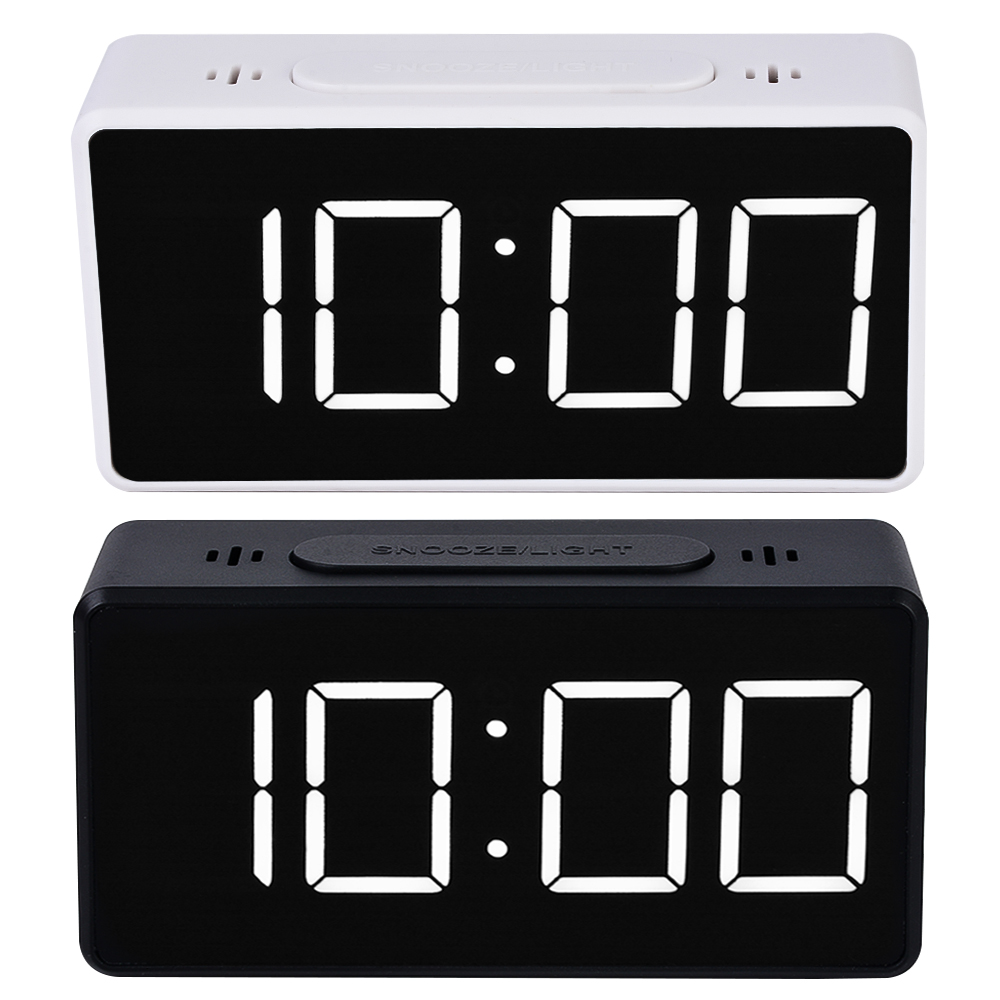 Spiegel Wecker LED Digital Anzeige Elektronische Zeit Temperatur Kalender Tisch Wecker USB Ladung Schüler Schreibtisch Uhren