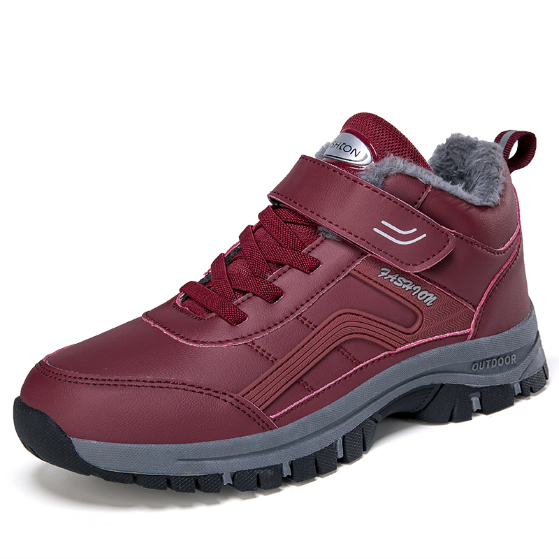 Herbst Winter Frauen Leder draussen Stiefeletten Wanderschuhe Wandern Berg Turnschuhe Verfolgung Treking Plüsch warm: verrotten / 41