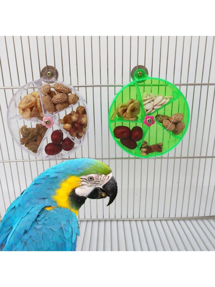 Bird Foraging Toy Cage Feeder Seed Food Ball Rotate Wheel for Parrot