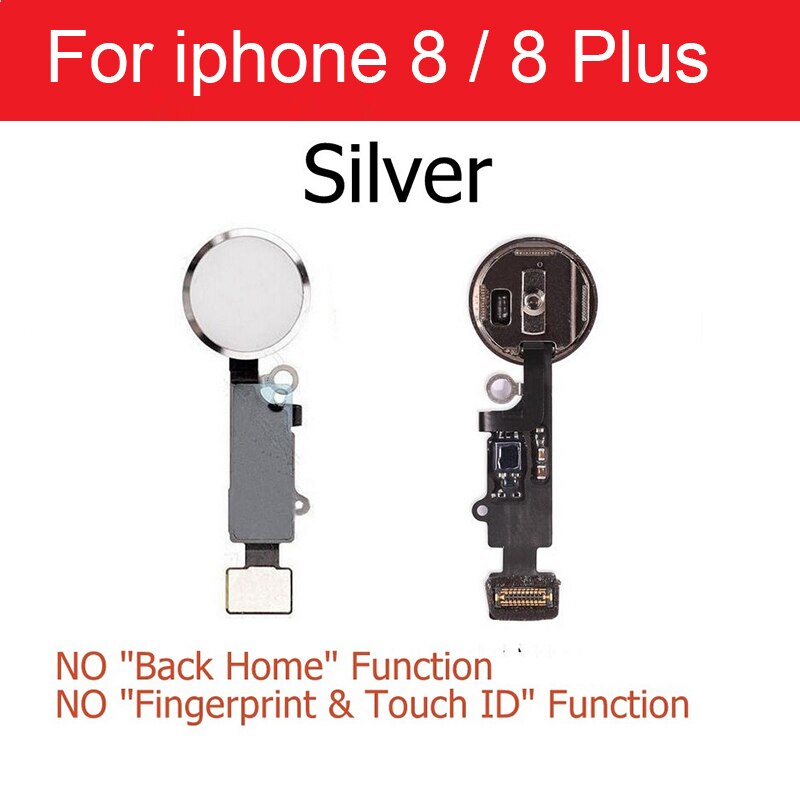 Home Button Flex Cable Assembly For iPhone 5S SE 6 6s 7 8 Plus Home Button Screen On Contral Flex Cable Replacement Repair Parts: For i8 8plus Silver