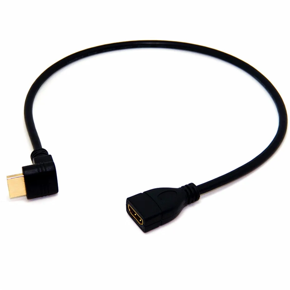15/50cm 1080P HD Extender Cord 90 Degree Up/Down/Left/Right Angle Male To Female Extension Cable for PC TV DVD Monitor Projector