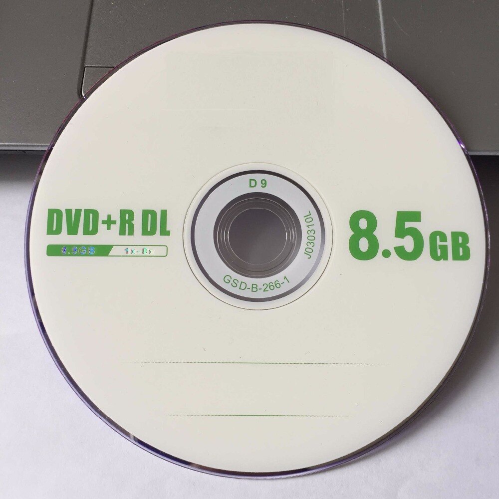 Discos de grado A X8, 8,5 GB, fruta en blanco, disco DVD + R DL, 10 unidades