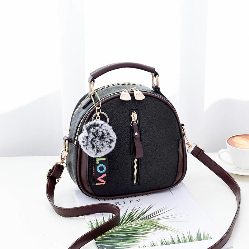 Borsa da donna femminile nuova borsa a tracolla a tracolla Messenger 2021 moda versione coreana borsa da donna portatile alla moda: Black