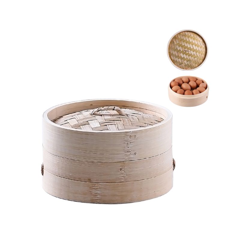 Vaporera de bambú itchen, vaporera asiática para Dumplings Dim Sum