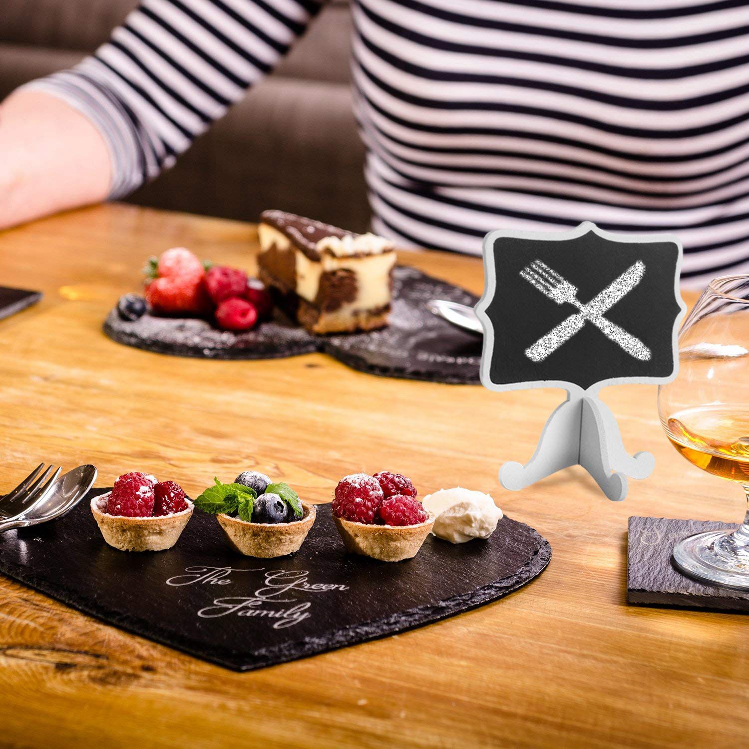 Set of 20 Mini Chalkboard- Small Blackboard for Catering Supplies, Food Labels, Party Decorations, Table Numbers for Wedding a