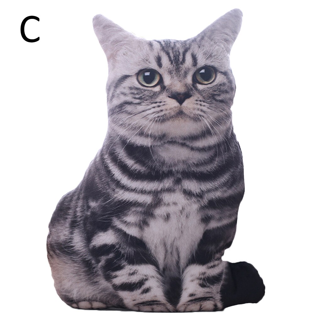Coussin en peluche lavable 50cm | Simulation 3D, coussin de chat en peluche, coussin de chat en forme de dessin animé, pour enfants, décor de maison: A