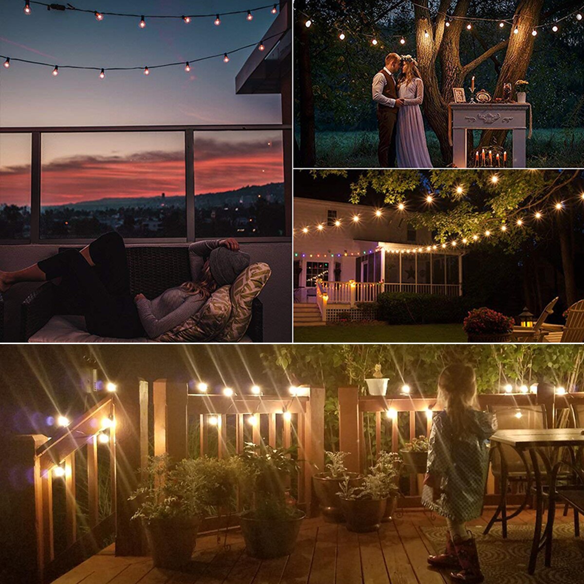 Fairy Lights Glass ball Led Bulbs string Light Outdoor Decorations For Bedroom Room Garden Yard Christmas Patio Wedding Backyard