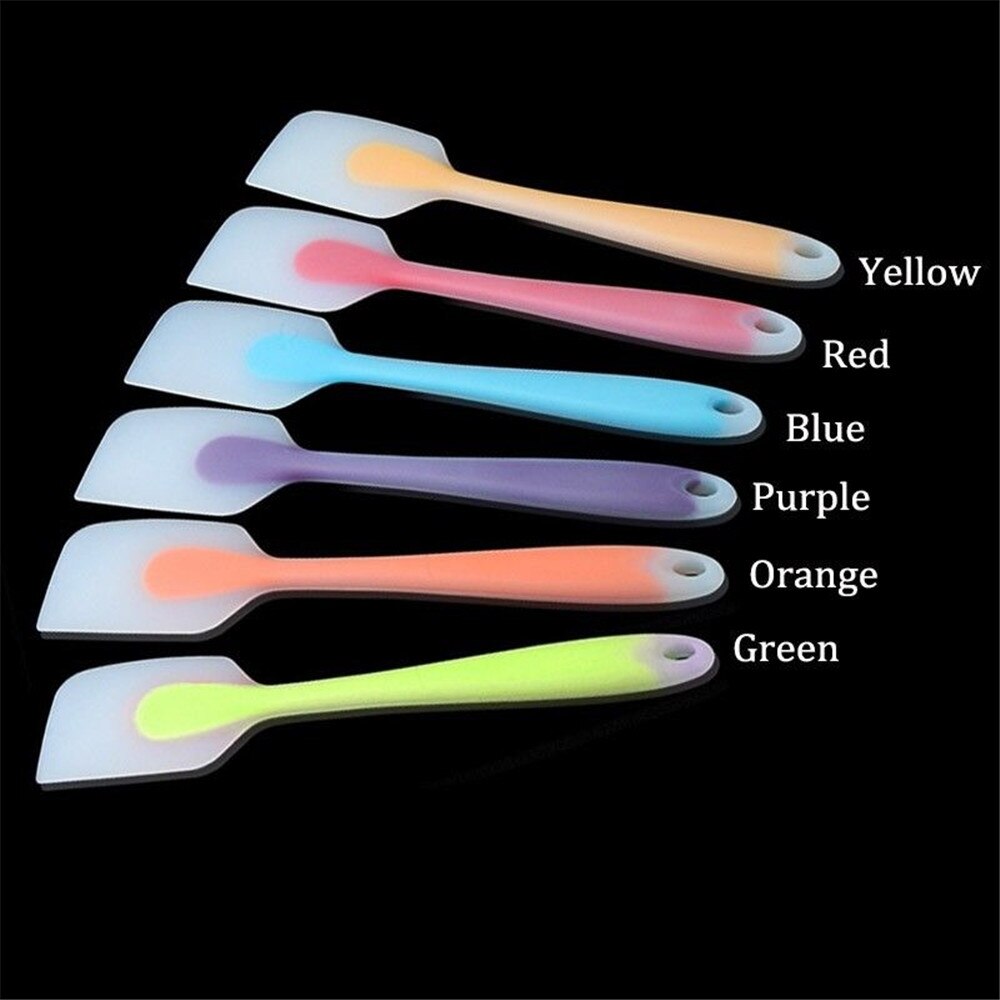 1 Pc Kleurrijke Siliconen Gebak Spatel Cake Roomboter Silicon Spatel 6 Kleuren