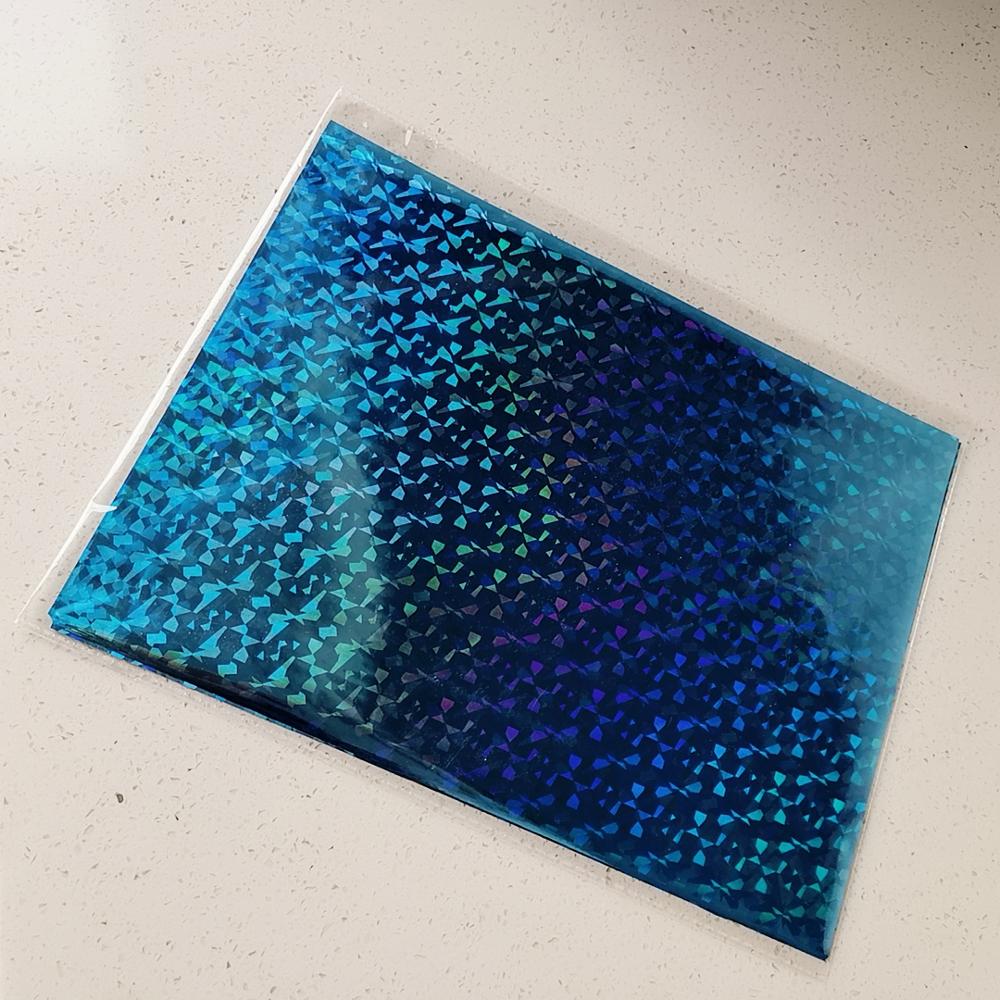Heißprägefolie Papier Laminator Laminieren Transfere auf Eleganz Drucker Handwerk 50Stck 20x29Cm A4 Gebrochen Gläser blau
