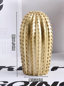 Ornement de Cactus doré ou blanc de style nordique | Décor de maison en résine belle Figure de Catcus plante de Simulation faite à la main pour maison et magasin: GOLDEN A