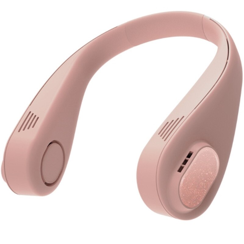 Bladeless Neck Fan - 4000mAh USB Rechargeable - Silent Portable Wearable Fan for Outdoor Sports: Pink