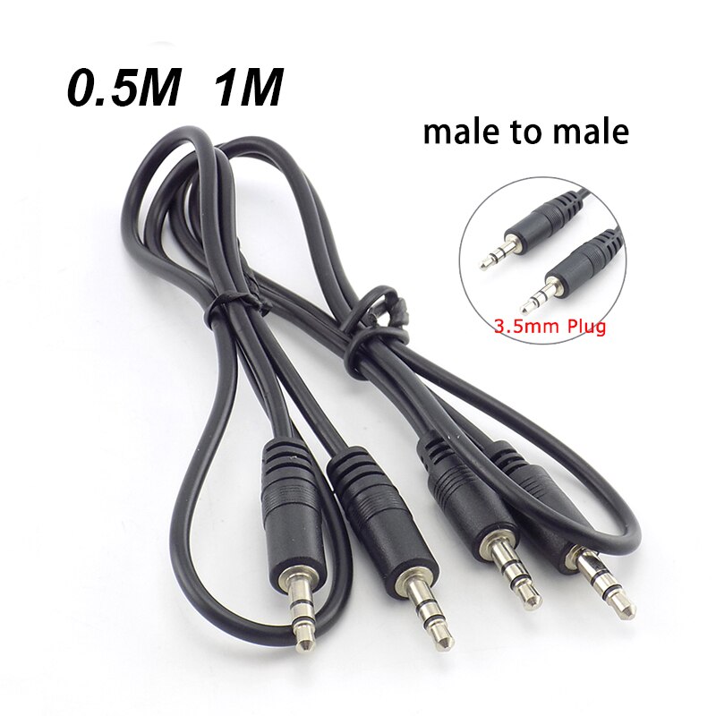 3.5mm Stereo Male to Male Plug Connector Adapter Cables Audio Aux Extension Cable Cord Conversion Line For TV Computer