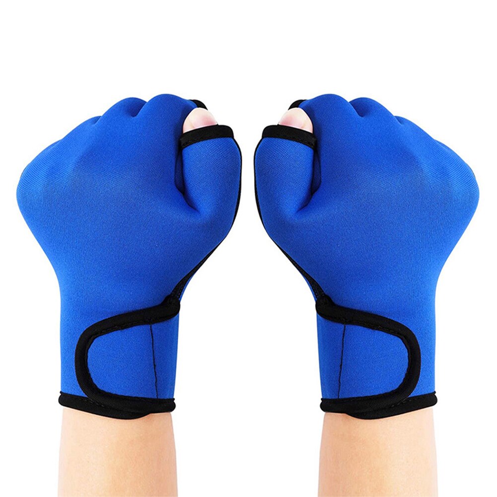 1pair Sports Swimming Training With Wrist Strap Diving Webbed Water Resistance Aquatic Gloves Fitness Hand Paddles Kids Adults