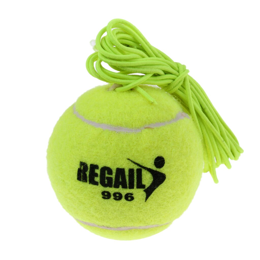 Bærbar elastisk tennisball med snor for tennistrener, grønn