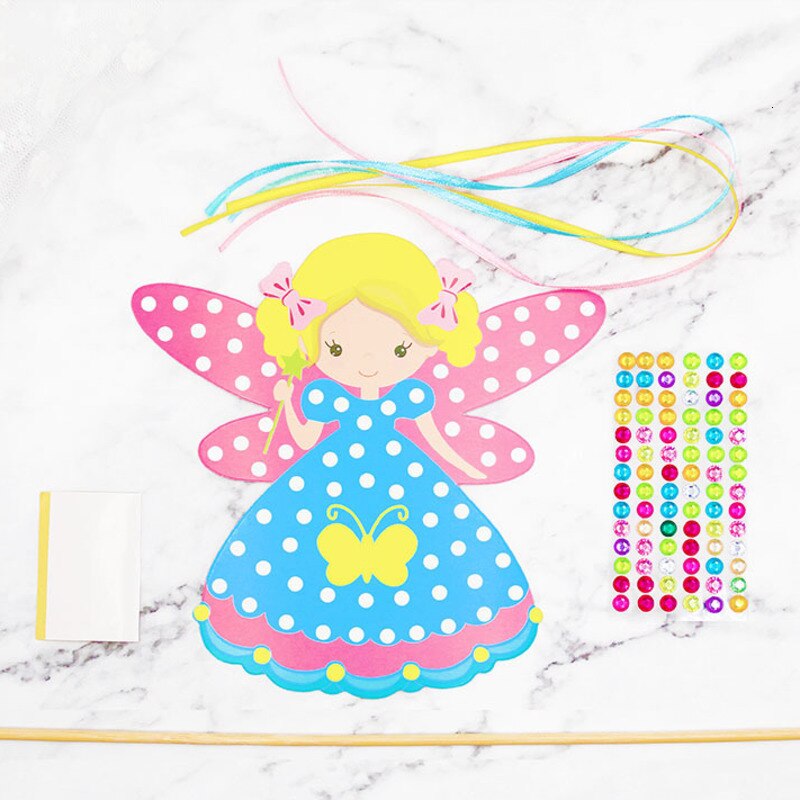 Children DIY Fairy Stick Handmade Princess Magic Stick Toy Handmade Materials Package Sticker Girl DIY Craft Toys