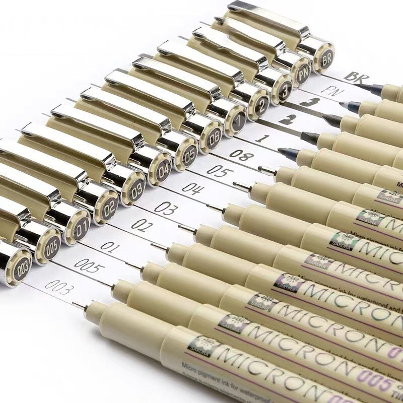 Waterproof Sketch Micron Comics Art Marker Pen Pigment Liner Water Based Drawing Handwriting School Office Japanese Stationery