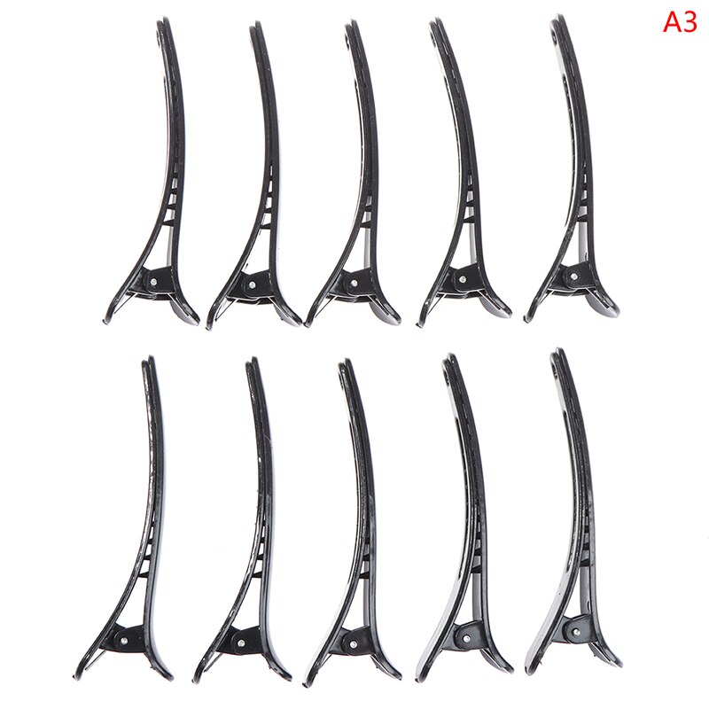 10Pcs Professionele Basic Haar Grip Clips Plastic Salon Styling Eendenbek Clip Hairdressing Sectioning Snijden Haar Klemmen Clip: Zilver