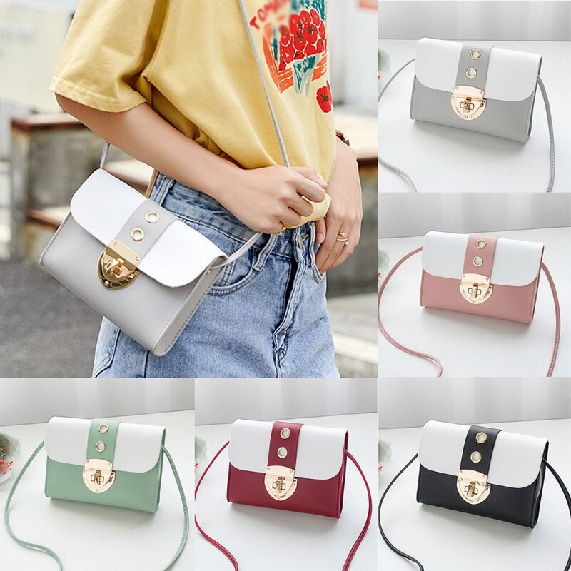 Bolsa feminina moda anel decoração retalhos crossbody sacos de ombro para mulheres saco de mensageiro de corrente mini saco sac principal femme