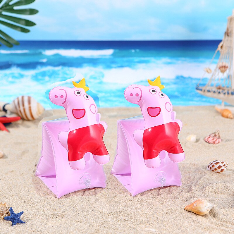 Flotadores de brazo largos blancos con mangas de seda, piña, cereza y flamenco para niños, flotadores de brazo con agua y cangrejo: Pig Arm Floats a Pair Boxed