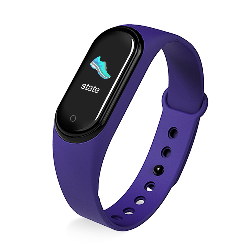 M5 smart band vandtæt armbånd sport fitness armbånd ur fitness tracker smart band blodtryk pulsmåler: Blå