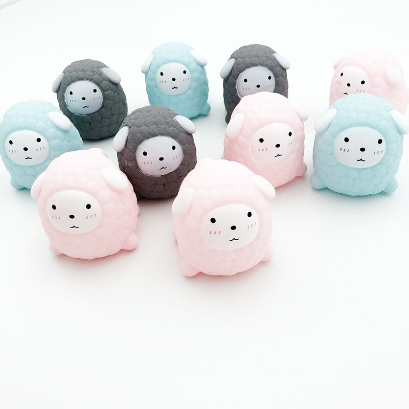 3pc Cute Small Sample Knead Vent Decompression Comic Cartoon Lamb Doll Children Water Squishies Toy Three Colors
