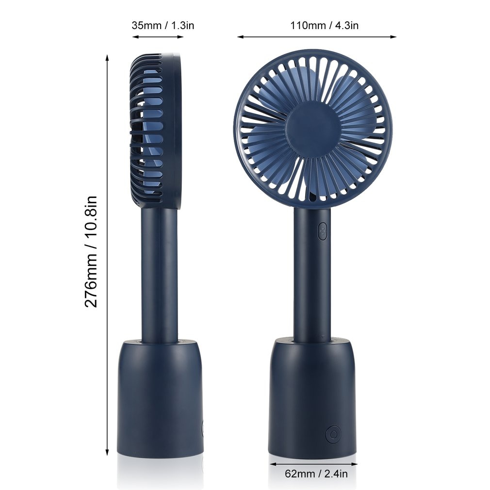 Mini Ventilatore USB - Batteria Ricaricabile 2-6h - 3 Velocità - Portatile Mano Scrivania - ABS: 1