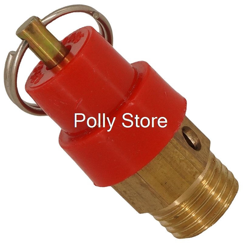 1pc pneumatiske kompressor fittings 1/4 " bsp hangevind overtryksventil 8kg 0.8 mpa rød hætte