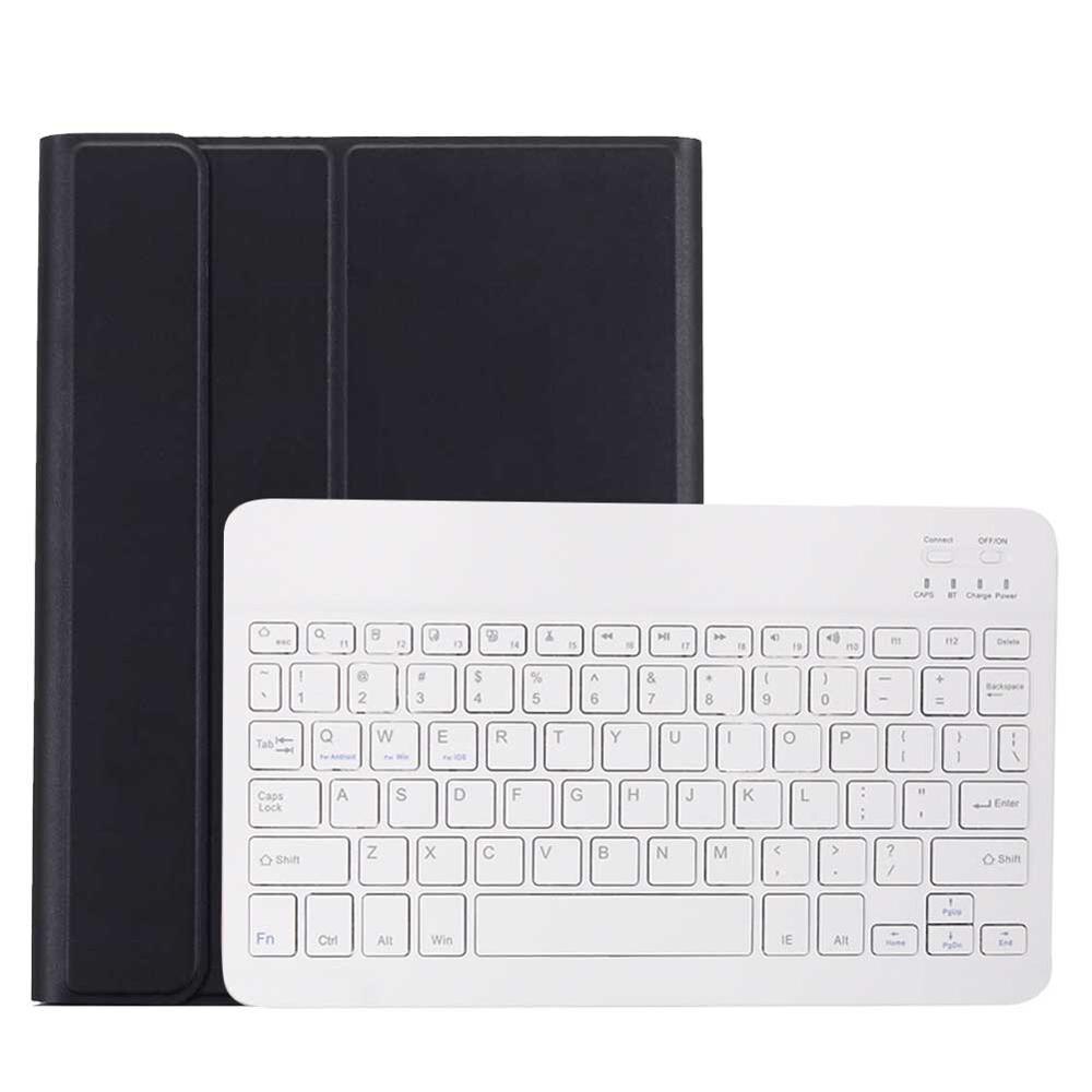 For iPad Pro 11 Keyboard Cover Backlit Wireless Keyboard for iPad Pro 2nd Gen 11" Tablet Funda PU Leather Flip Stand Case: Black-White