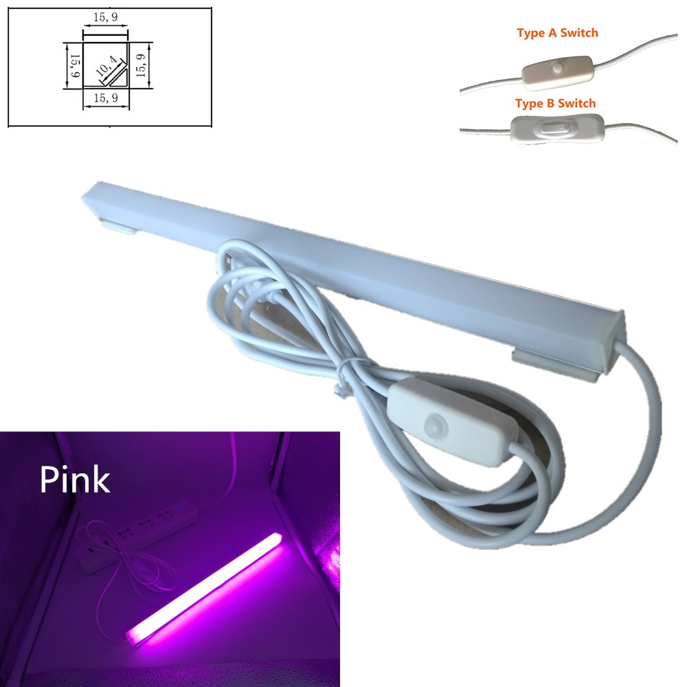 LED Bar Lights USB 2835 LED Hard Strip Tube with U Aluminium Shell Kitchen Aluminum for Under Cabinet Lighting Reading Desk Tabl: Yellow / Pink