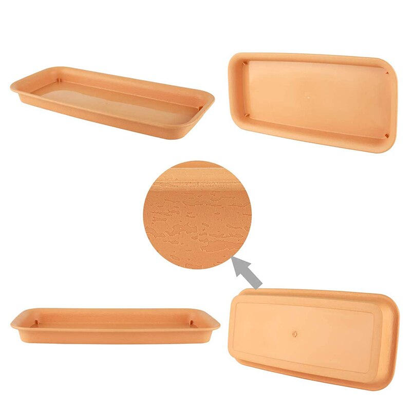 Plastic Plant Potten En Schoteltjes 16 Inch, Elke Set Van 4, bloempot Lade Resin Plant Lekbak Base Tray