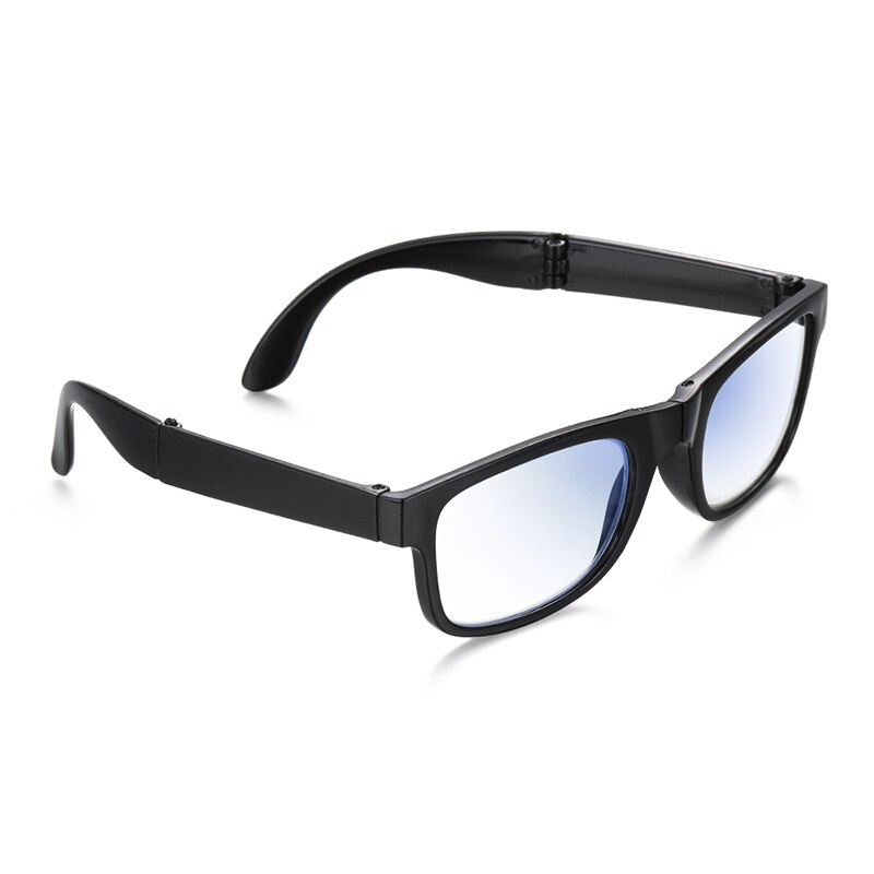 Occhiali da lettura pieghevoli Unisex portatile Mini leggero chiaro Anti luce blu occhiali presbiti Full Frame nero con custodia