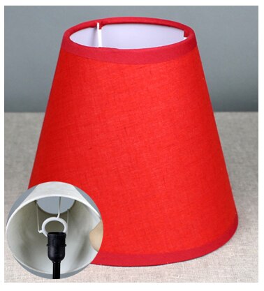 E27 e14 handgjorda linne lampskärm för vägglampa rustik sovrum sängkant mini bordslampa country retro lampskärm ljuskrona lock: E27 röda