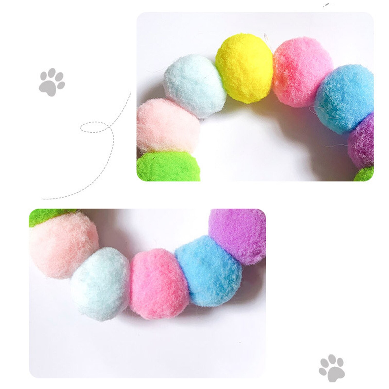 Katze Hund Kragen Neck Ring Niedliche Schal Bunte Plüsch Kugeln Strap Pet Fotografie Zubehör Katzen Halsbänder Perro Gatos Kot Dla kota