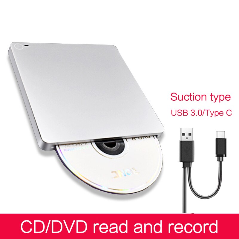Lecteur optique externe Slim USB type-c RW pour CD, DVD, enregistreur, graveur pour ordinateur de bureau, portable, Mac: D