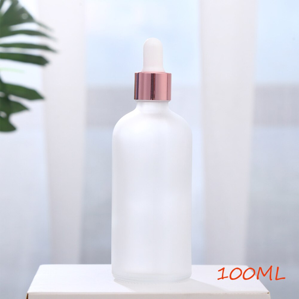 10-100ml genopfyldelige flaskerør frostet dropper ravfarvet glas aromaterapi væske til massageolie pipettedispensere: 100ml
