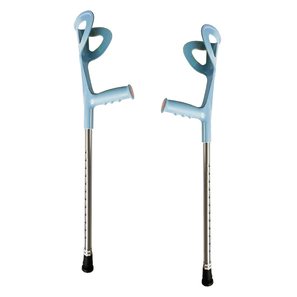 2x Adjustable Forearm Arm Cuff Support Crutch Lightweight Aid Walking Stick