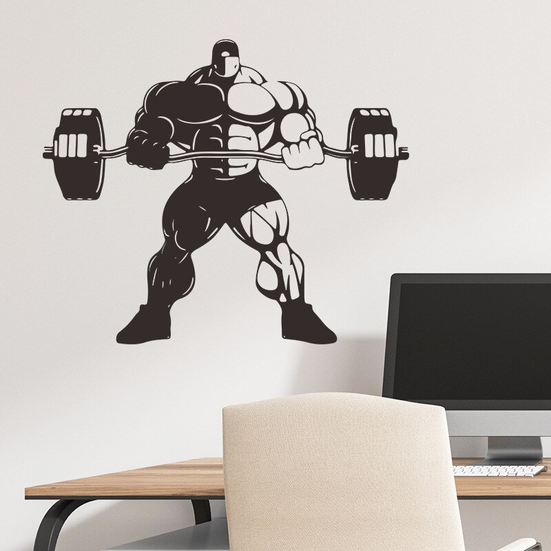 Sports Muscular Man Wall Sticker For Boys Room Living Room Decoration Gym Wallpaper Bedroom Home Decor Stickers