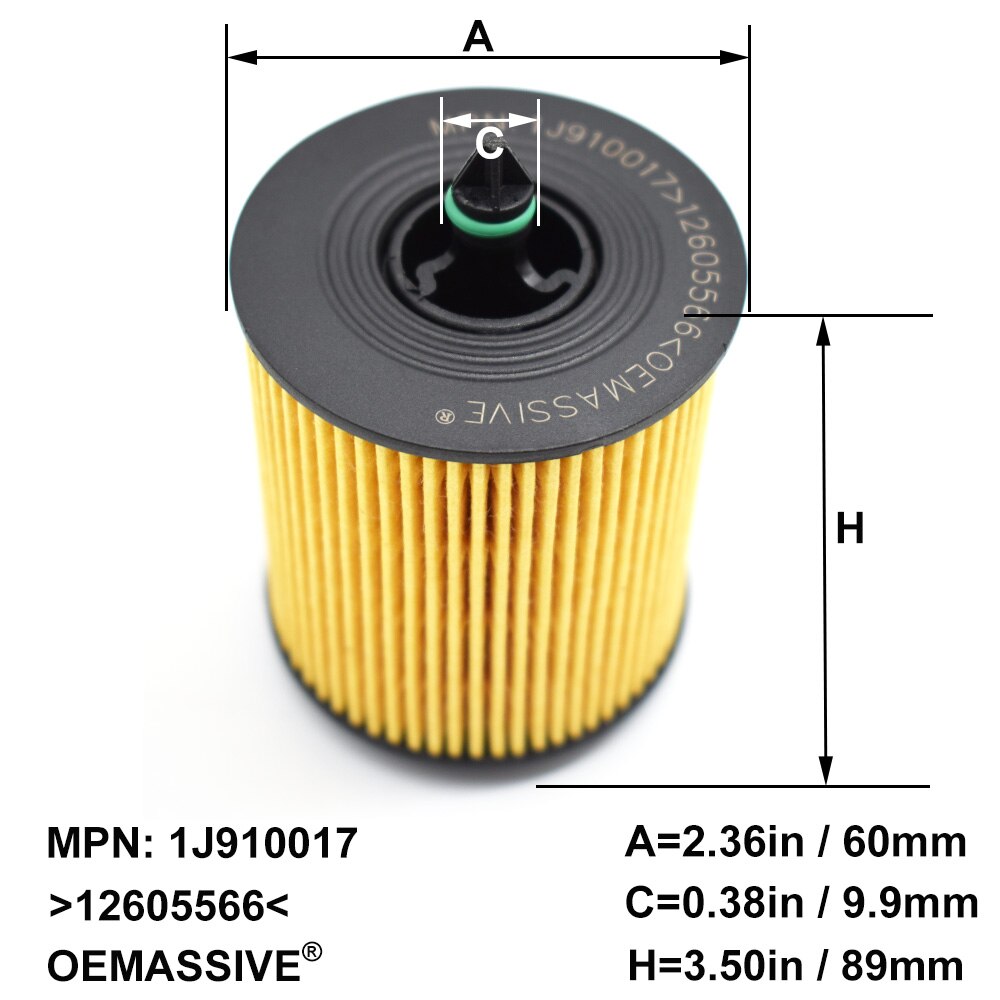 Oil Filter 12605566 For Buick Chevrolet Impala Zafira Fiat GMC Terrain Holden Vectra Opel GT Speedster Pontiac Pursuit Solstice