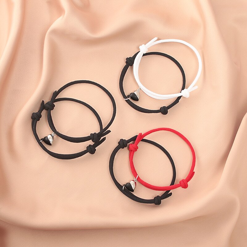 SL102 modisch Schwarz und Weiß Liebe Magnet Mailand Seil Paar Armbänder EIN Paar Freundinnen Armbinde Schmuck