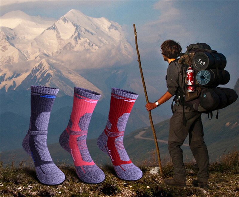 Katoen Outdoor Bergbeklimmen Wandelen Sport Sokken Thicken Winter Warm Fietsen Sokken Voor Mannen Vrouwen Ski Vissen Gym Unisex