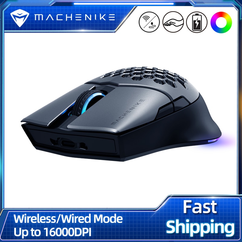 Machenike M8 Gaming Mouse Wireless RGB Mouse Gamer Rechargeable 85g Laptop Mice Computer Mouse PMW3335 16000DPI Programmable