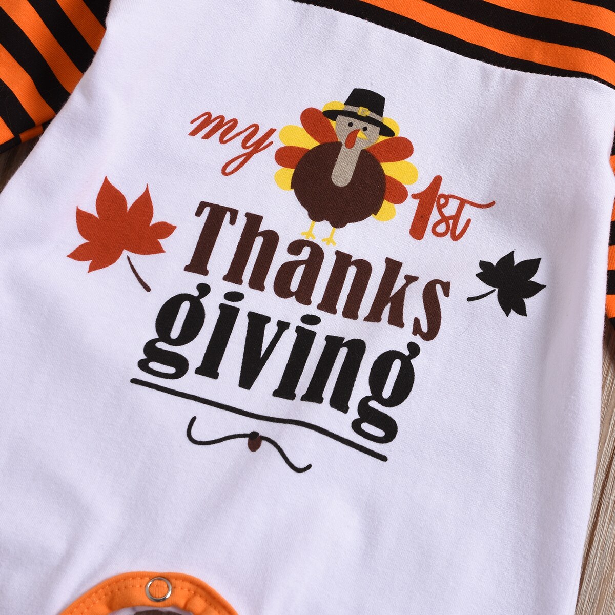 Bébé filles garçon infantile à capuche barboteuse Thanksgiving mignon dessin animé Animal turquie vêtements de fête à manches longues combinaisons printemps automne