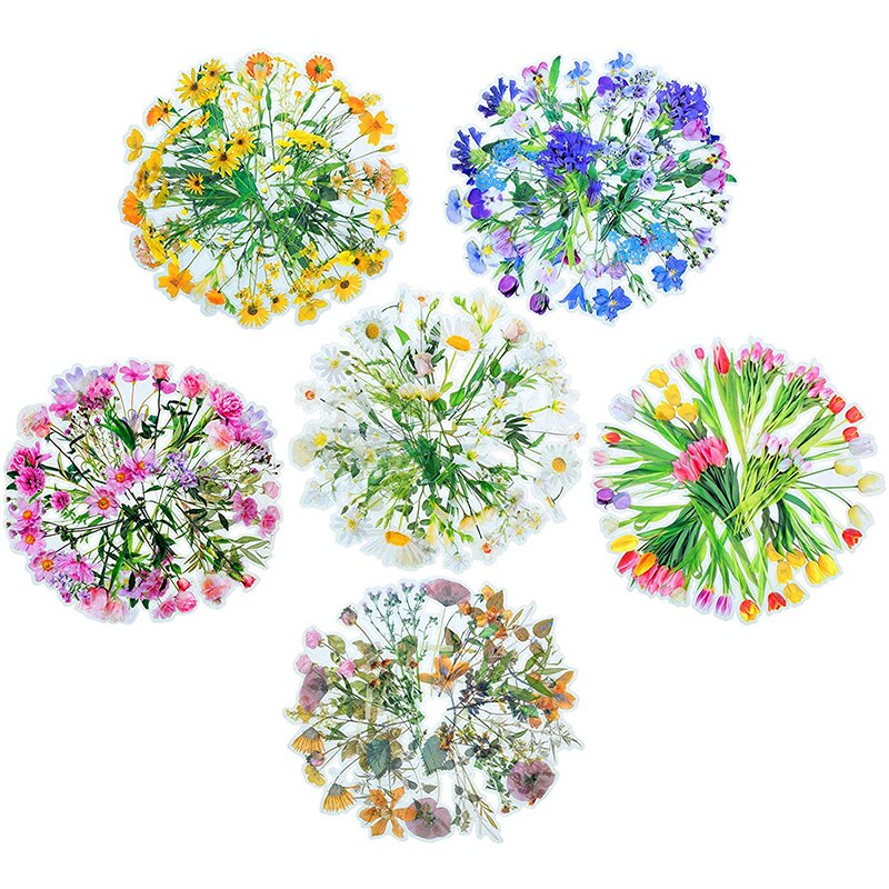 40pcs Kawaii Flower Stickers for Notebooks Stationery Stickers Aesthetic Bullet Journal Supplies Scrapbooking Stickers for Diary