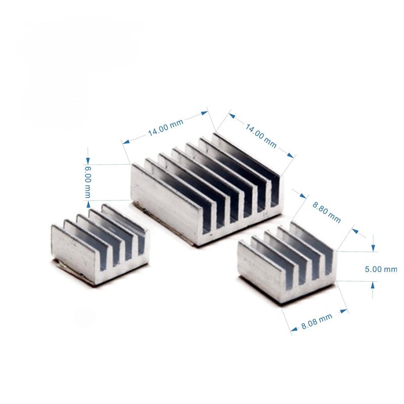 10 unids/lote disipador de calor Raspberry Pi 3 disipador de calor de aluminio ventilador de enfriamiento disipadores de calor para Raspberry Pi 3 Modelo B Plus / Raspberry Pi 2