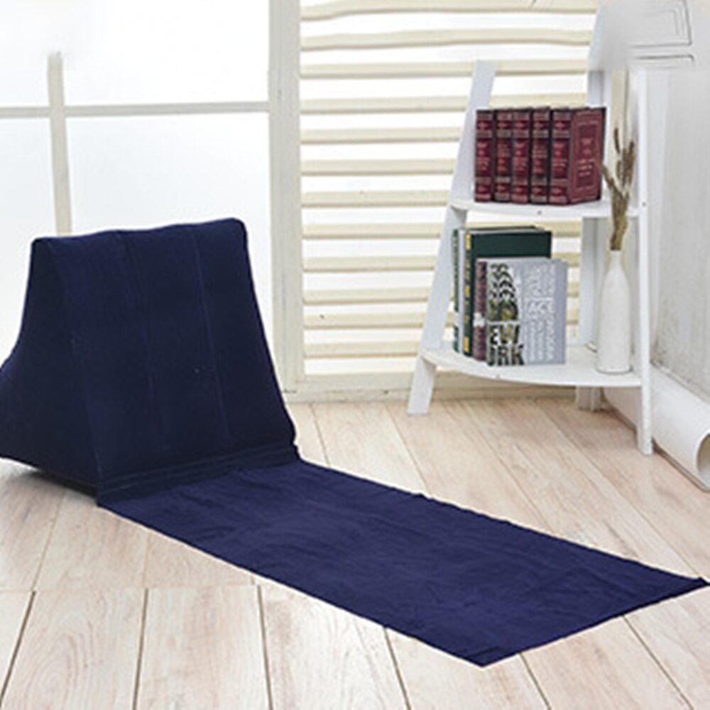 Pvc Massaal Driehoek Kussen Outdoor Strand Opblaasbaar Kussen Reizen Opblaasbaar Kussen Festival Camping Leisure Lounger: navy blue