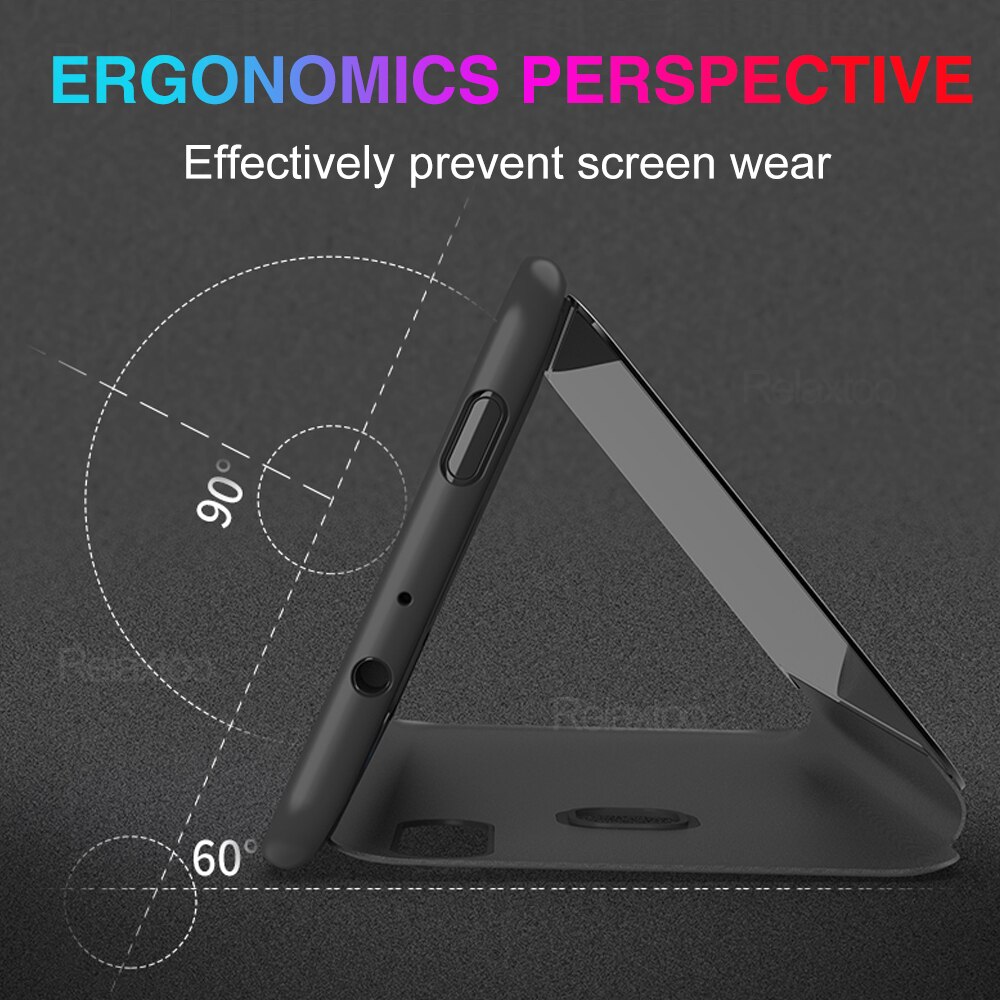 For vivo y21 Case smart mirror flip phone cases For vivo y21 y 21 21y vivoy21 magnetic stand cover coque