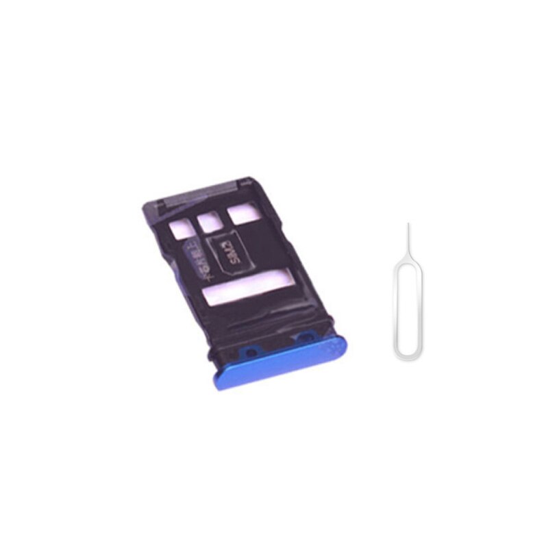 Bandeja de repuesto para tarjeta Sim Huawei Honor V30 Pro, soporte de ranura, adaptador de soporte de bandeja Sim, piezas de reparación: V30 Blue