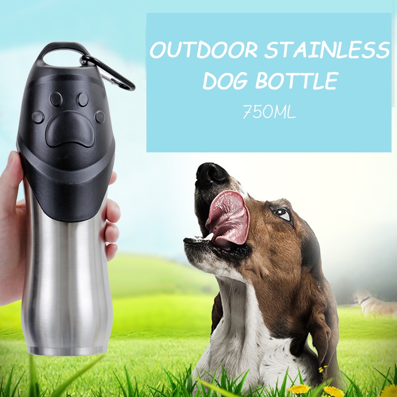 750 ml Sport Draagbare Hond Waterfles Reizen Hond Kom Voor Puppy Kat Drinken Outdoor Reizen Water Dispenser Huisdier levert