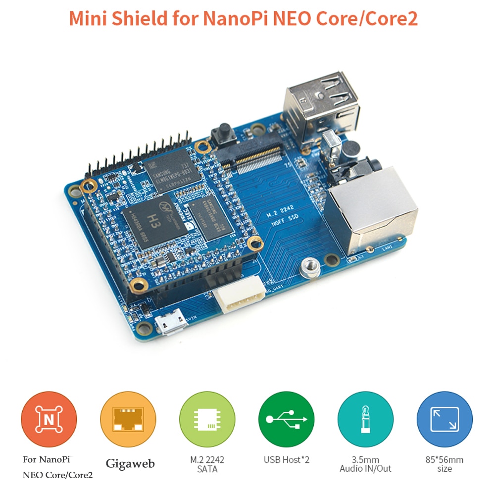 Mini Schild für NanoPi NEO Ader/Ader2 Gleichen formfaktor wie RPi kann Darm passen in ein RPi der fallen