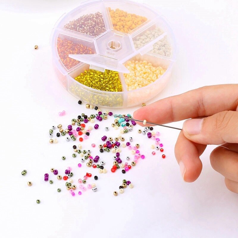 Boxed 2mm Glass Seed Beads Pendant Crystal Gasket Glass Beads for Jewelry Making DIY Handmade Accessories